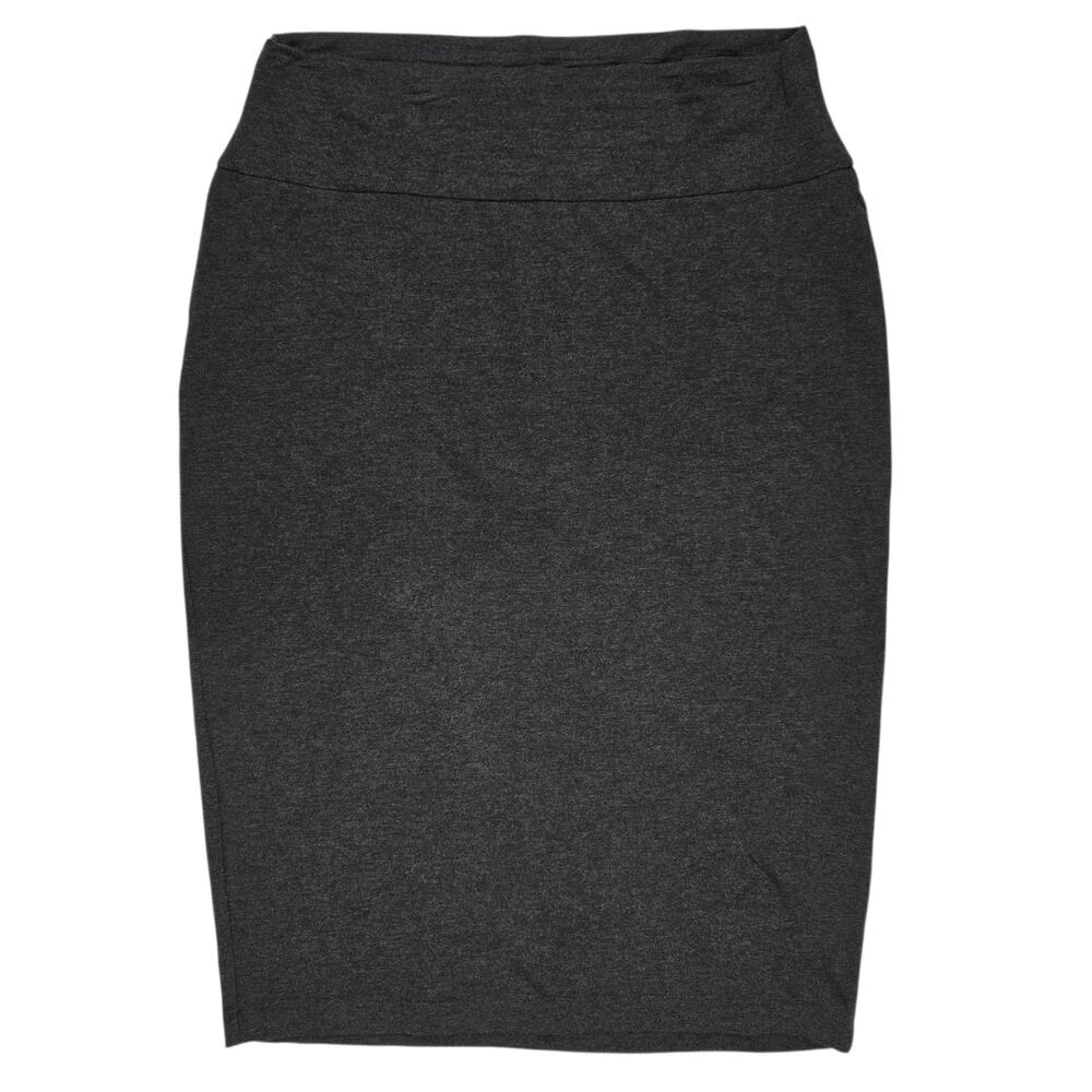 Eileen Fisher Midi Skirt Size Large Gray Tencel Lyocell Pull On Stretch Pencil